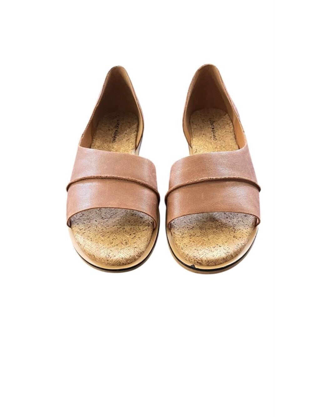Lucky Brand Fentin 2 Flat Leather Sandals Latte Brown Size 9 Spring Neutral Boho - Picture 5 of 12